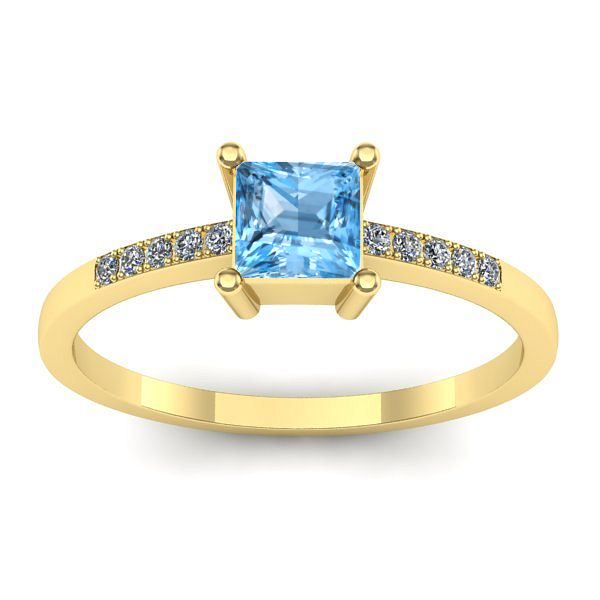 Inel de logodna cu topaz blue patrat