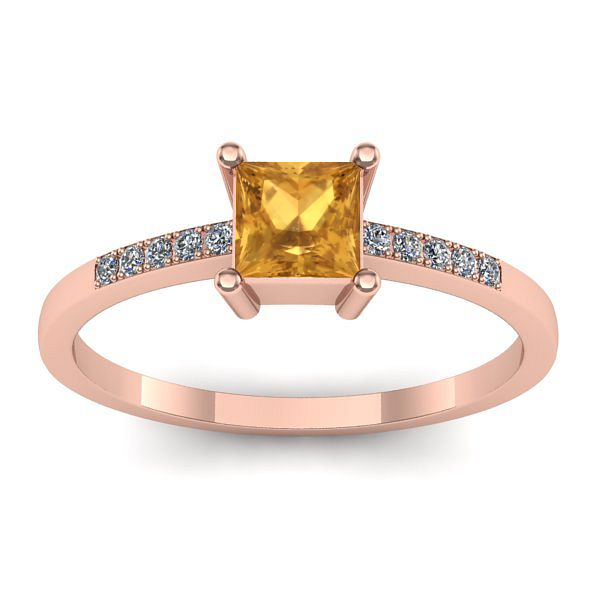 Inel de logodna cu citrin patrat