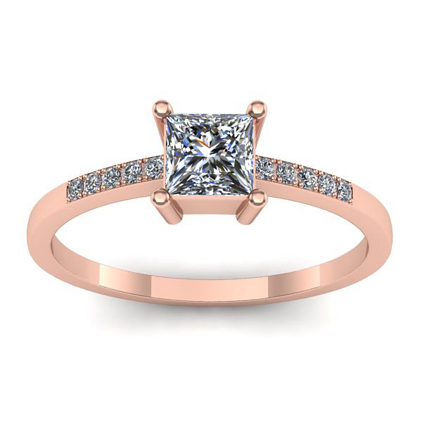 Inel logodna cu safir alb patrat