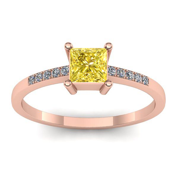 Inel cu safir galben patrat