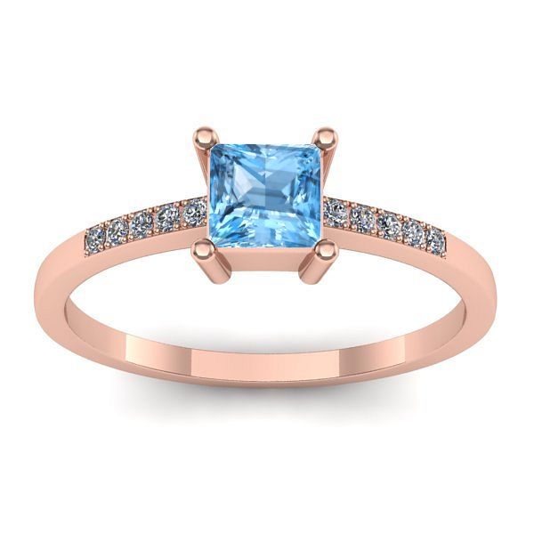 Inel cu topaz blue patrat