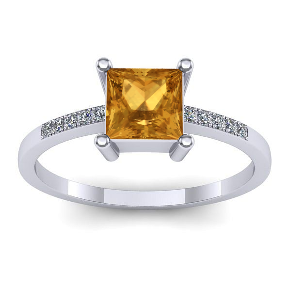Inel de logodna cu citrin patrat