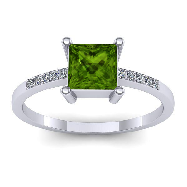 Inel de logodna cu peridot patrat