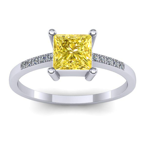 Inel cu safir galben patrat