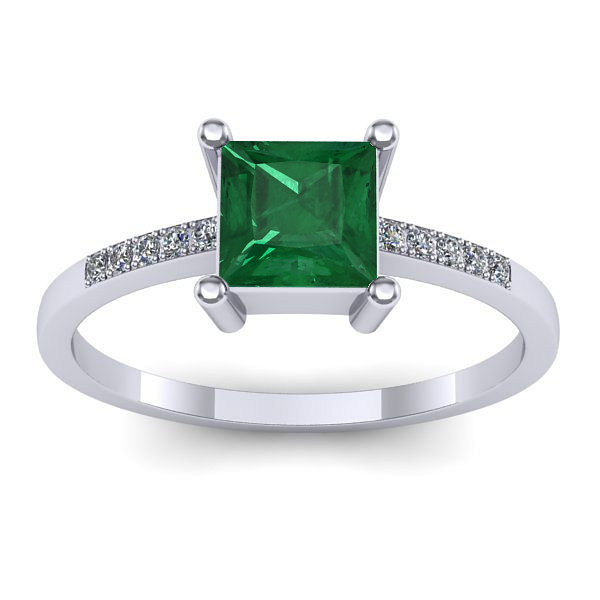 Inel de logodna cu smarald patrat