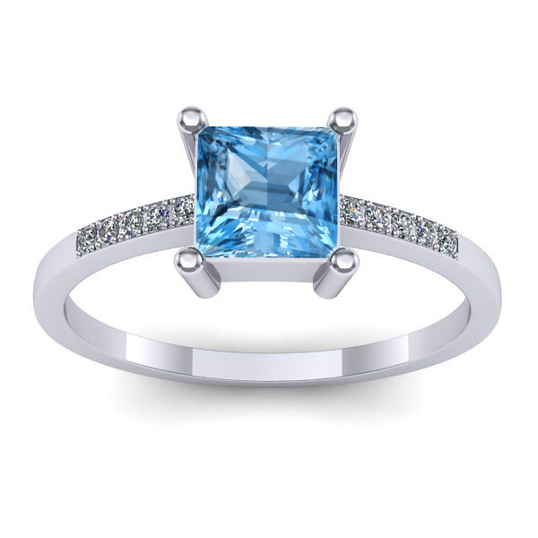 Inel cu topaz blue patrat