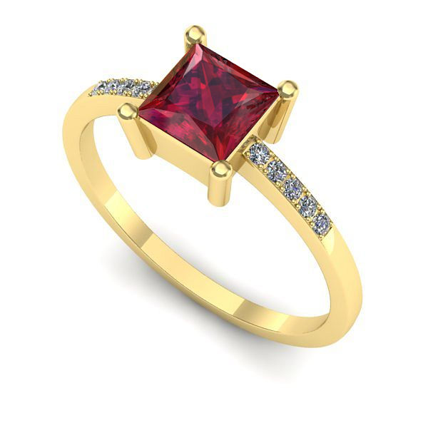 Inel de logodna din aur galben cu rubin