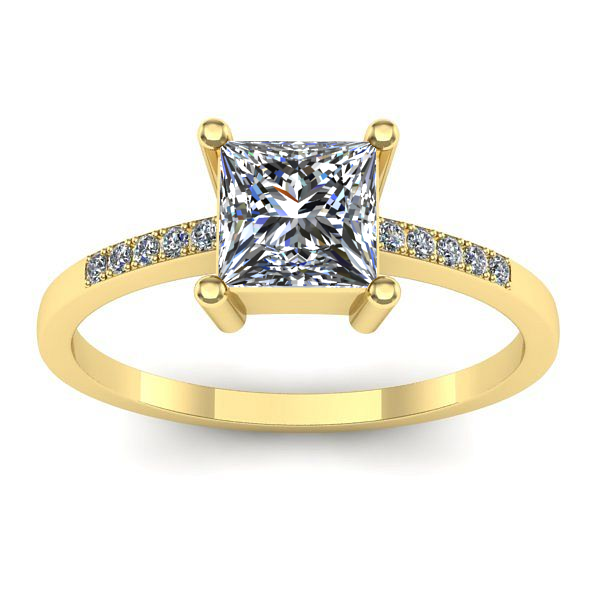 Inel de logodna cu safir alb patrat