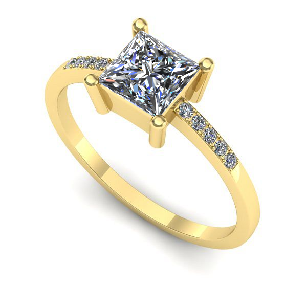 Inel logodna din aur galben cu safir alb