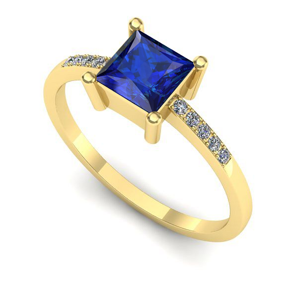 Inel de logodna din aur galben cu safir