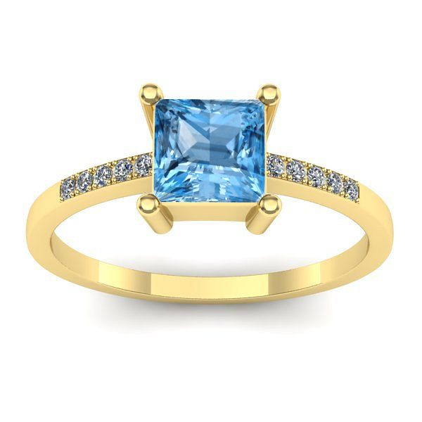 Inel de logodna cu topaz blue patrat