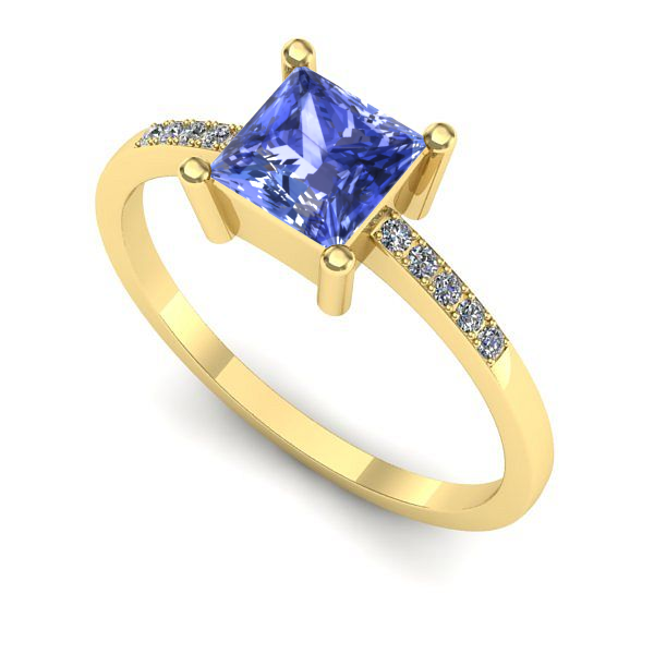 Inel din aur galben cu tanzanit