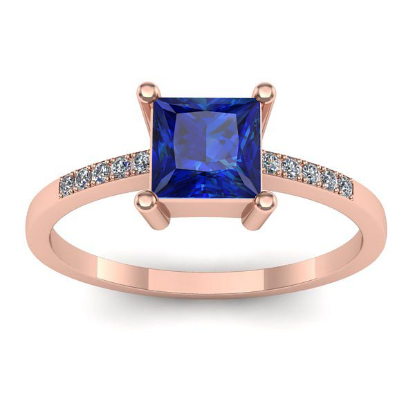 Inel de logodna cu safir patrat