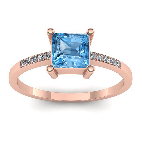 Inel de logodna cu topaz blue patrat