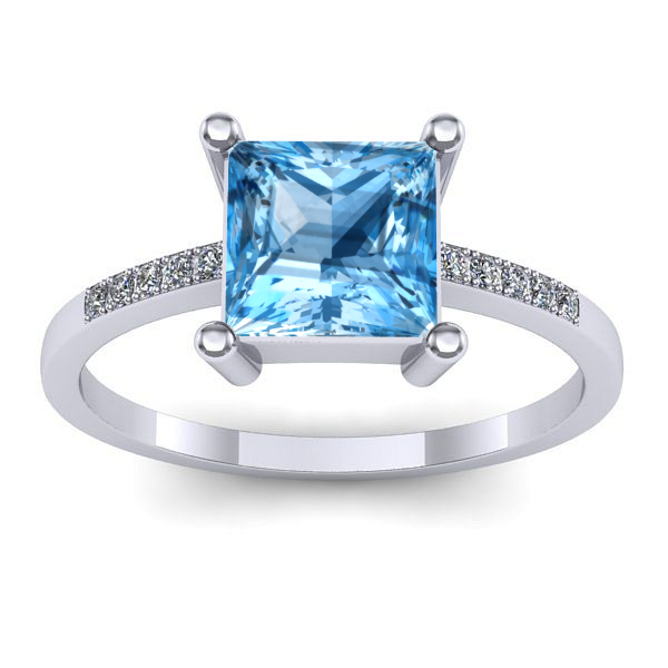 Inel cu topaz blue patrat
