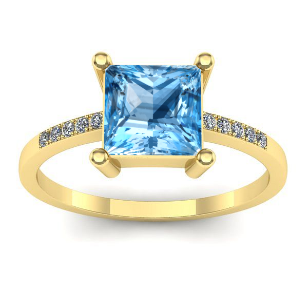 Inel cu topaz blue patrat