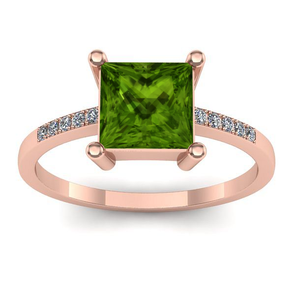 Inel cu peridot patrat