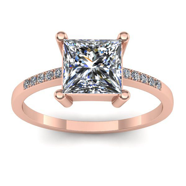 Inel de logodna cu diamant de laborator patrat