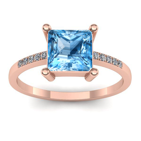 Inel logodna cu topaz blue patrat
