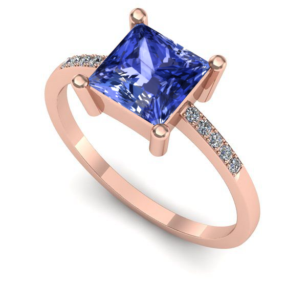 Inel de logodna din aur roz cu tanzanit