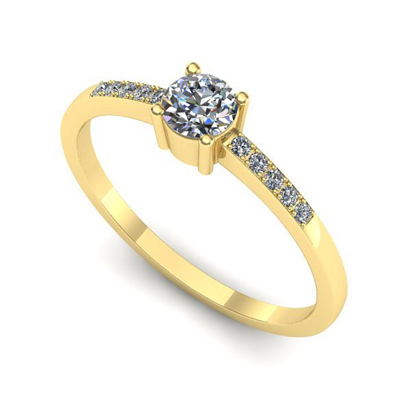 Inel logodna din aur galben cu diamant