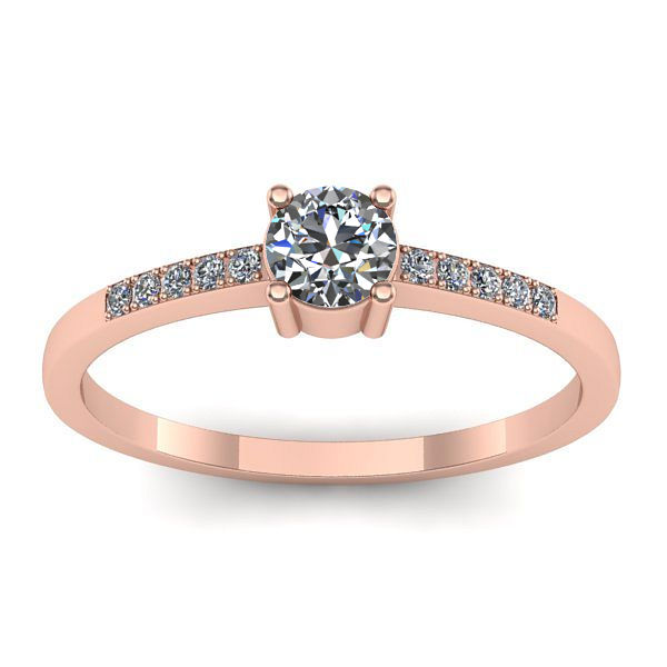 Inel cu diamant rotund