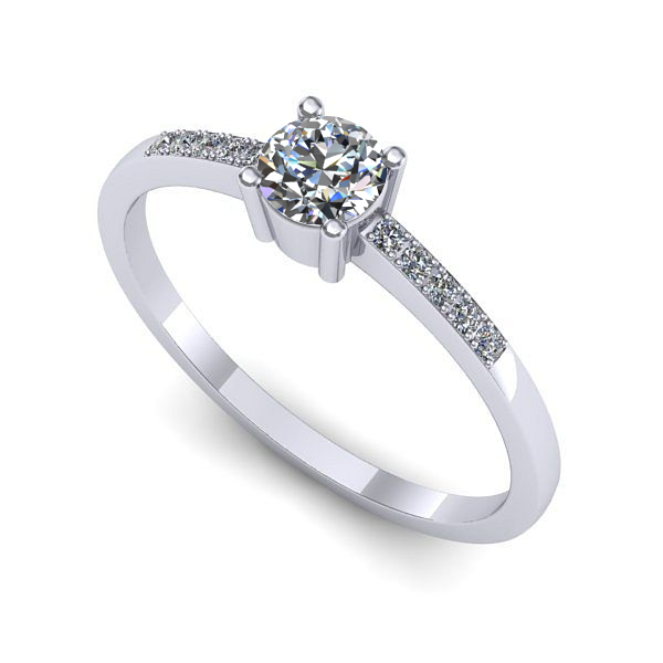 Inel din aur alb cu diamant