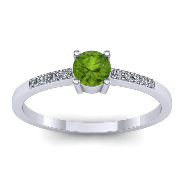 Inel de logodna cu peridot rotund
