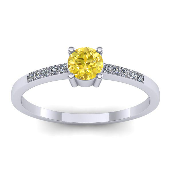 Inel logodna cu safir galben rotund