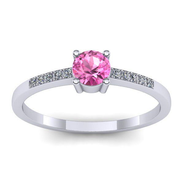 Inel de logodna cu safir roz rotund