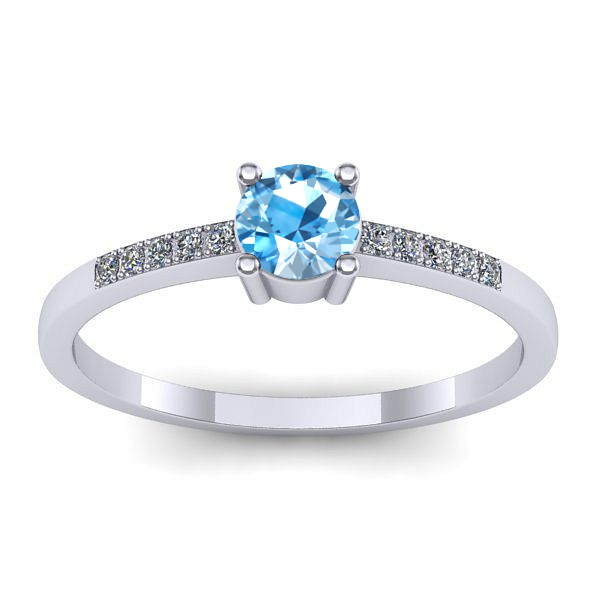 Inel de logodna cu topaz blue rotund