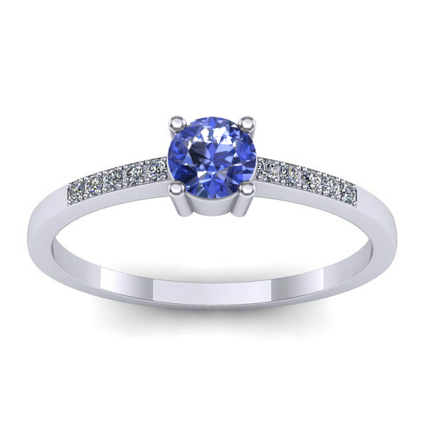 Inel cu tanzanit rotund