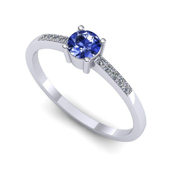 Inel din aur alb cu tanzanit