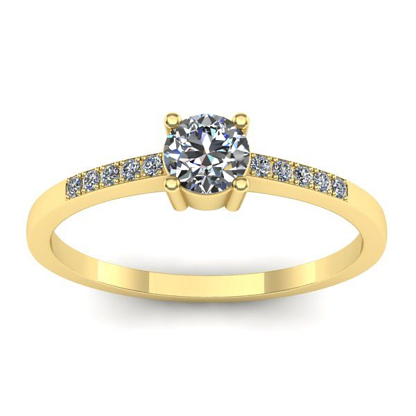 Inel cu diamant rotund