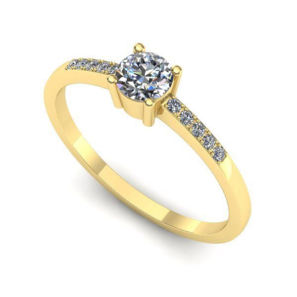 Inel din aur galben cu diamant