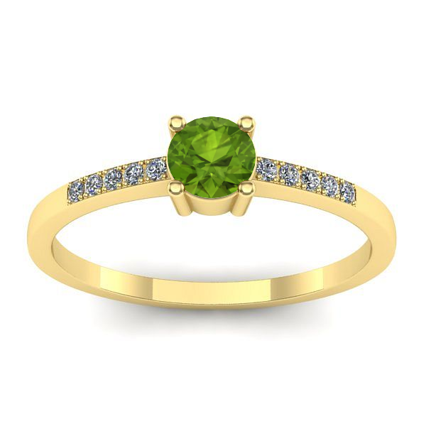 Inel cu peridot rotund