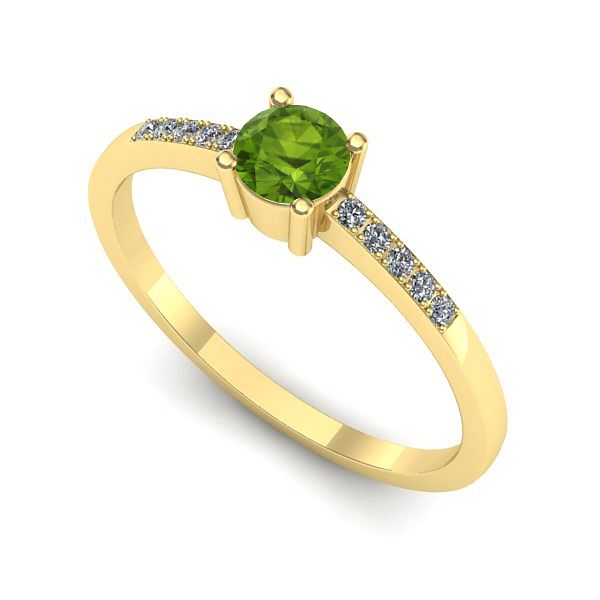 Inel de logodna din aur galben cu peridot