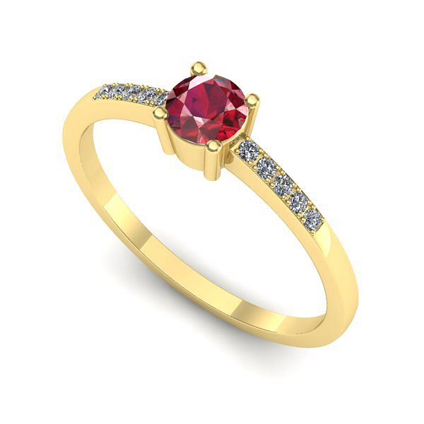 Inel din aur galben cu rubin