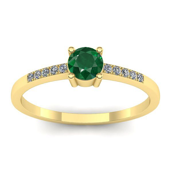 Inel cu smarald rotund