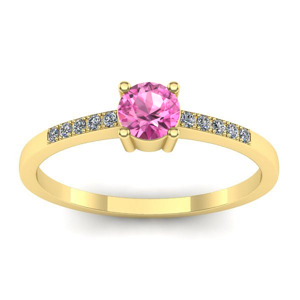 Inel cu safir roz rotund