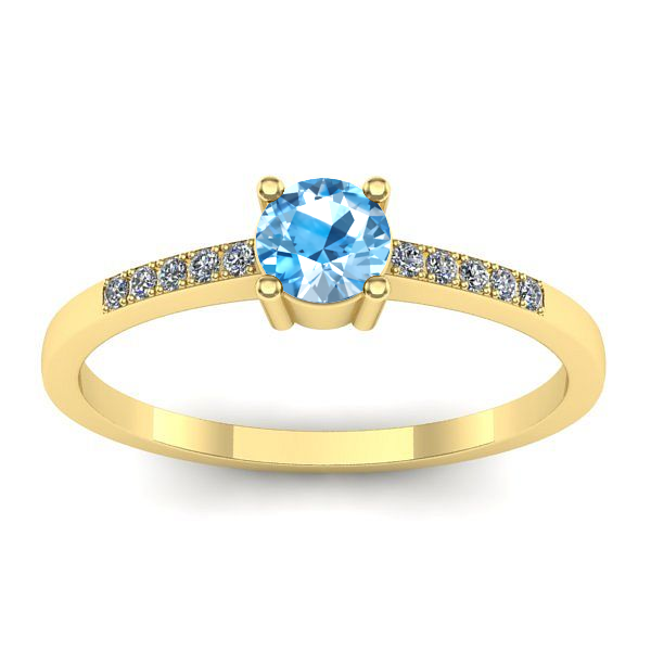Inel logodna cu topaz blue rotund