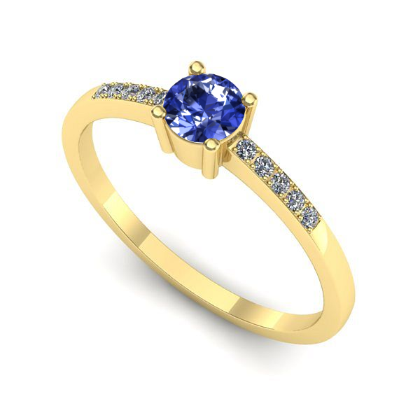 Inel din aur galben cu tanzanit