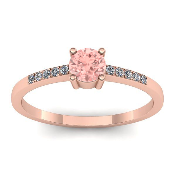 Inel logodna cu diamant de laborator roz rotund