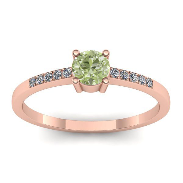 Inel logodna cu diamant de laborator verde rotund