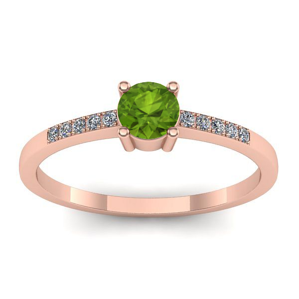 Inel de logodna cu peridot rotund