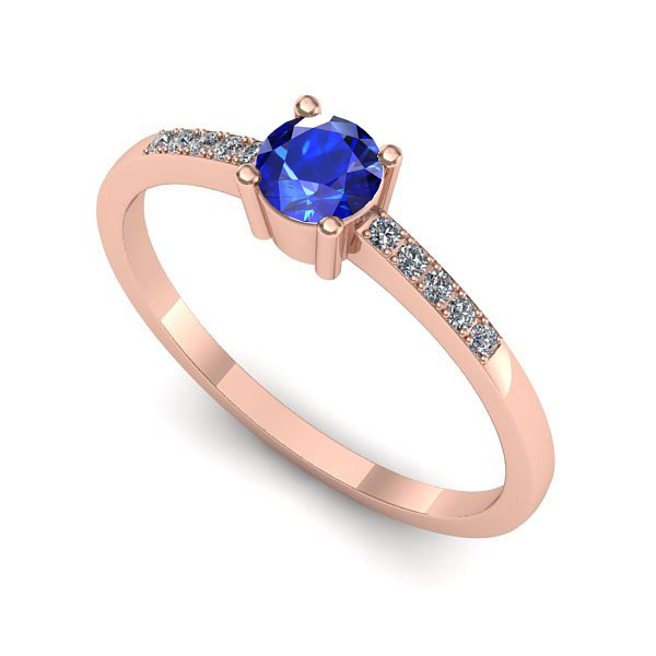 Inel din aur roz cu safir