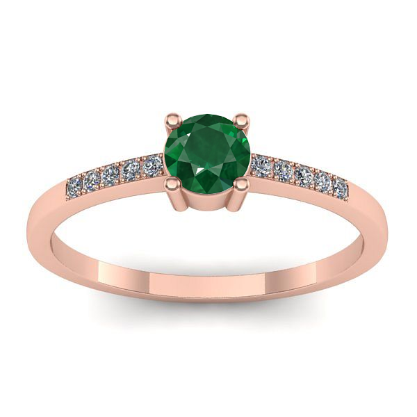 Inel de logodna cu smarald rotund