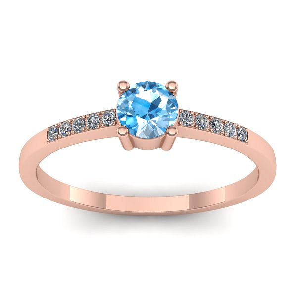 Inel cu topaz blue rotund
