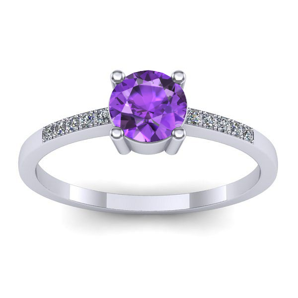 Inel cu ametist rotund