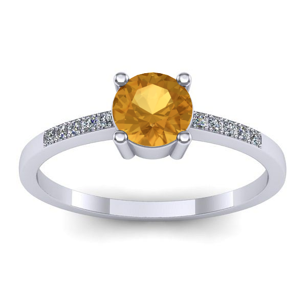 Inel de logodna cu citrin rotund